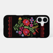 Hongaars Volkskundig Ontwerp Rode Pepers iPhone 16 Hoesje (Achterkant horizontaal)