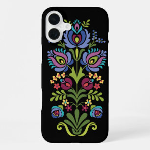 Hongaars Volkskunstontwerp Lavendel Bloemen iPhone 16 Plus Hoesje