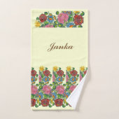 Hongaarse bloemen - naam toevoegen bad handdoek (Handdoek)