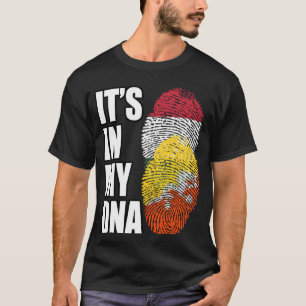 Hongaarse en Bhutanese mix DNA vlag erfgoed T-shirt