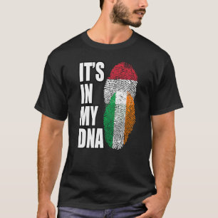 Hongaarse en Ierse Mix DNA-vlag erfgoed T-shirt
