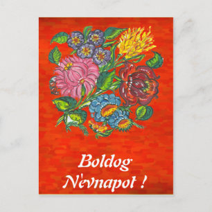 Hongaarse florale in zonsondergang briefkaart