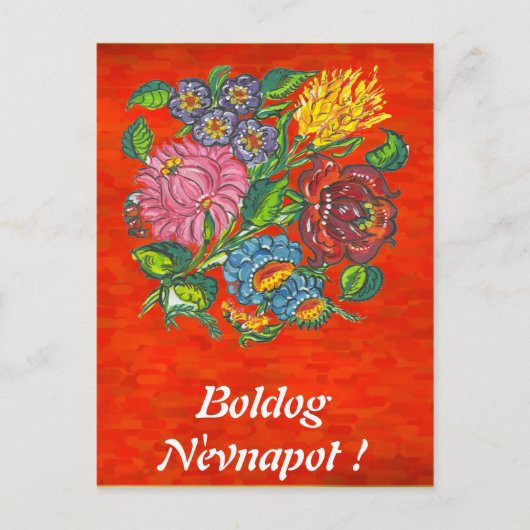 Hongaarse florale in zonsondergang briefkaart (Voorkant)