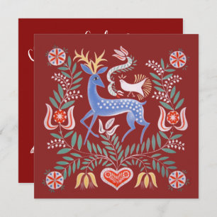 Hongaarse Folk Art Cookie Exchange Uitnodigen Kaart