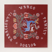 Hongaarse Folk Art Merry Kerstmis Legpuzzel (Horizontaal)