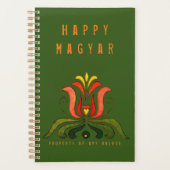 Hongaarse Folk Art Oranje Tulip Planner (Voorkant)