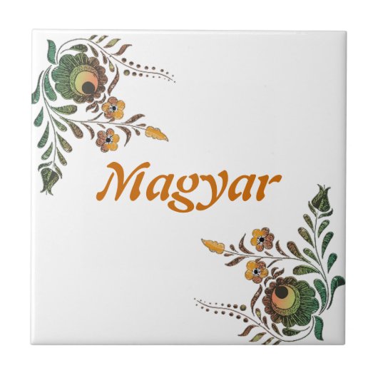 Hongaarse Folk Art Tegeltje (Voorkant)