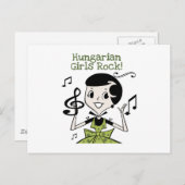 Hongaarse Girls Rock Briefkaart (Voorkant / Achterkant)