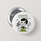 Hongaarse Girls Rock Ronde Button 5,7 Cm (Voorkant /achterkant)
