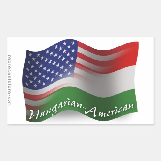 Hongaarse Golfvlag Rechthoekige Sticker (Voorkant)