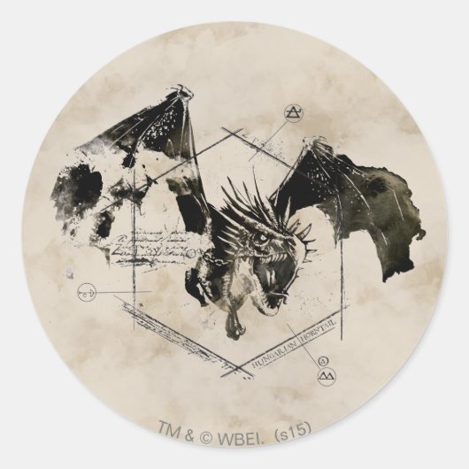 Hongaarse Horntail Dragon Ronde Sticker (Voorkant)