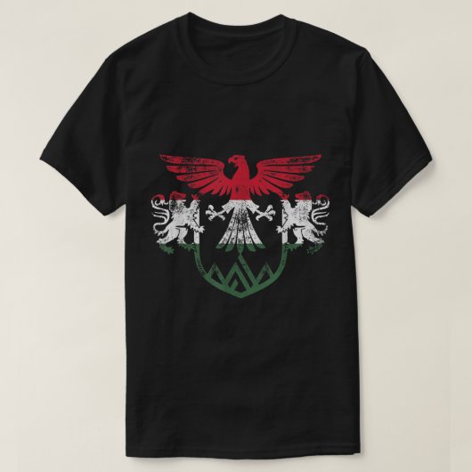Hongaarse leeuwen en het adelsymbool - Hongaarse v T-shirt (Design voorkant)