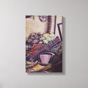 Hongaarse marktplaats, Boedapest Canvas Afdruk