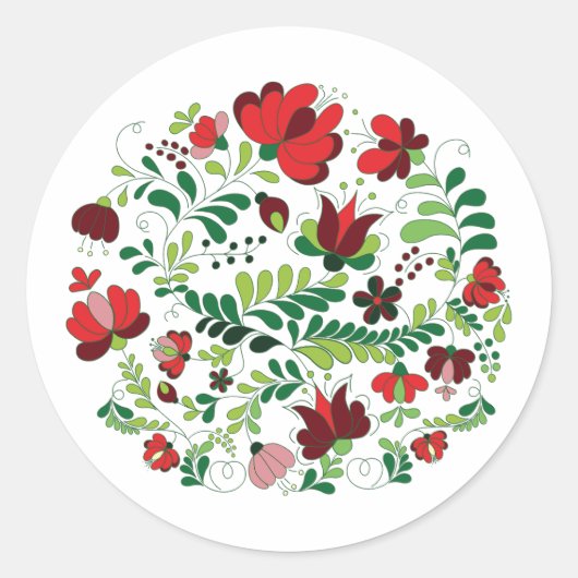 Hongaarse Matyo-folklore Ronde Sticker (Voorkant)