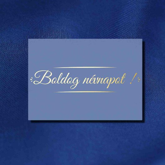 Hongaarse naamdag - gouden folie uitnodiging