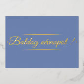 Hongaarse naamdag - gouden folie uitnodiging (Voorkant)