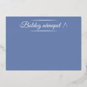 Hongaarse naamdag - gouden folie uitnodiging (Achterkant)