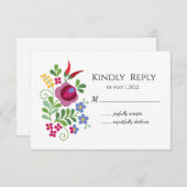 Hongaarse ontwerp-rode piepers RSVP-kaart RSVP Kaartje (Voorkant / Achterkant)