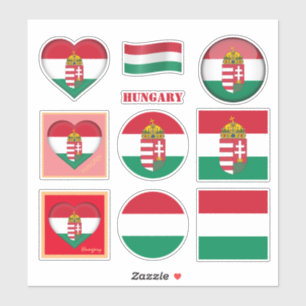 Hongaarse stickers en Hongaarse vlag, hart/sport