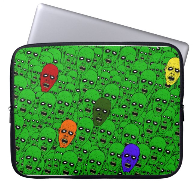 Hongaarse Undode Zombie-hoofden Laptop Sleeve (Voorkant)