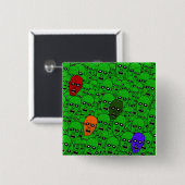 Hongaarse Undode Zombie-hoofden Vierkante Button 5,1 Cm (Voorkant /achterkant)