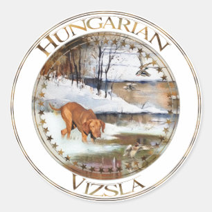 Hongaarse vanissla, jachteenden in de winter ronde sticker