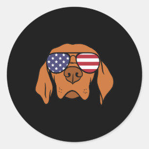 Hongaarse Vizsla Hond 4 juli Ronde Sticker