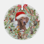 Hongaarse Vizsla kerstkrans Glas Ornament (Achterkant)