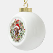 Hongaarse Vizsla kerstkrans Keramische Bal Ornament (Rechts)
