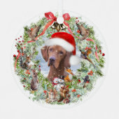 Hongaarse Vizsla kerstkrans Metalen Ornament (Voorkant)