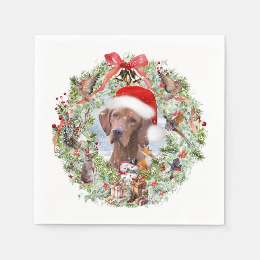 Hongaarse Vizsla kerstkrans Servet (Voorkant)
