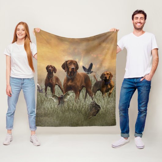 Hongaarse Vizsla Kunst Fleece Deken (In situ)