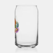 Hongaarse Vizsla met kleurrijke bloemen en naam Blikvorm Glas (Links)