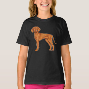 Hongaarse Vizsla Pointer Rode Bruine Cartoon Hond T-shirt