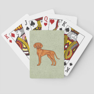 Hongaarse Vizsla Schattige Cartoon Pointer Hond Gr Pokerkaarten