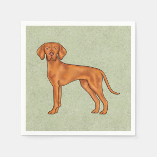 Hongaarse Vizsla Schattige Cartoon Pointer Hond Gr Servet