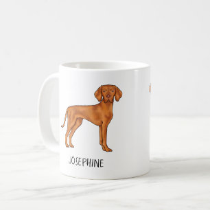 Hongaarse Vizsla Schattige Pointerhond Met Aangepa Koffiemok