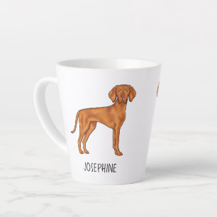 Hongaarse Vizsla Schattige Pointerhond Met Aangepa Latte Mok