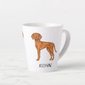 Hongaarse Vizsla Schattige Pointerhond Met Aangepa Latte Mok (Rechterhoek)