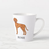 Hongaarse Vizsla Schattige Pointerhond Met Aangepa Latte Mok (Rechts)