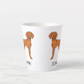 Hongaarse Vizsla Schattige Pointerhond Met Aangepa Latte Mok (Voorkant)