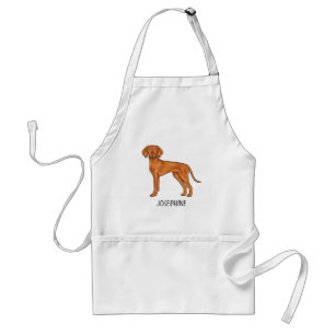 Hongaarse Vizsla Schattige Pointerhond Met Aangepa Standaard Schort