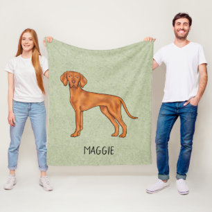 Hongaarse Vizsla Schattige Pointerhond Met Naam Gr Fleece Deken