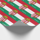 Hongaarse vlag Emblem en Hongaarse cadeautjes/spor Cadeaupapier (Hoek)