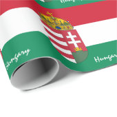 Hongaarse vlag Emblem en Hongaarse cadeautjes/spor Cadeaupapier (Rol Hoek)