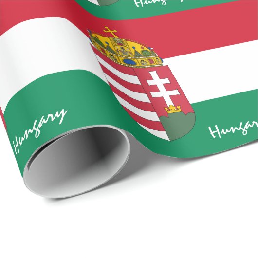 Hongaarse vlag Emblem en Hongaarse cadeautjes/spor Cadeaupapier (Rol Hoek)
