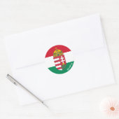 Hongaarse vlag, Emblem & Hongaarse vakantie/sport Ronde Sticker (Envelop)