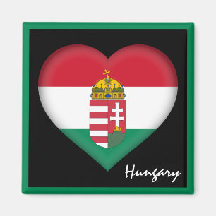 Hongaarse vlag en hart, Hongaarse vakantie/sport Magneet