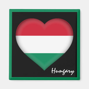 Hongaarse vlag en hart, Hongaarse vakantie/sport Magneet