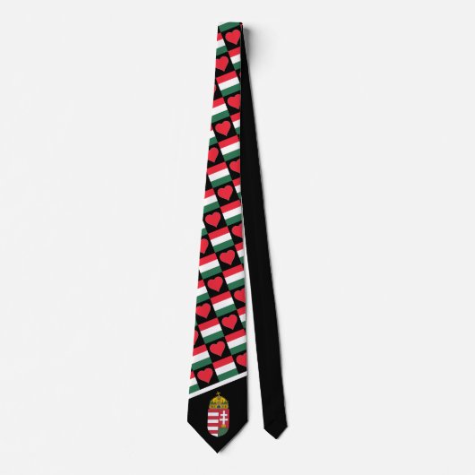 Hongaarse vlag : het heart Pattern fun Hongaarse P Stropdas (Voorkant)